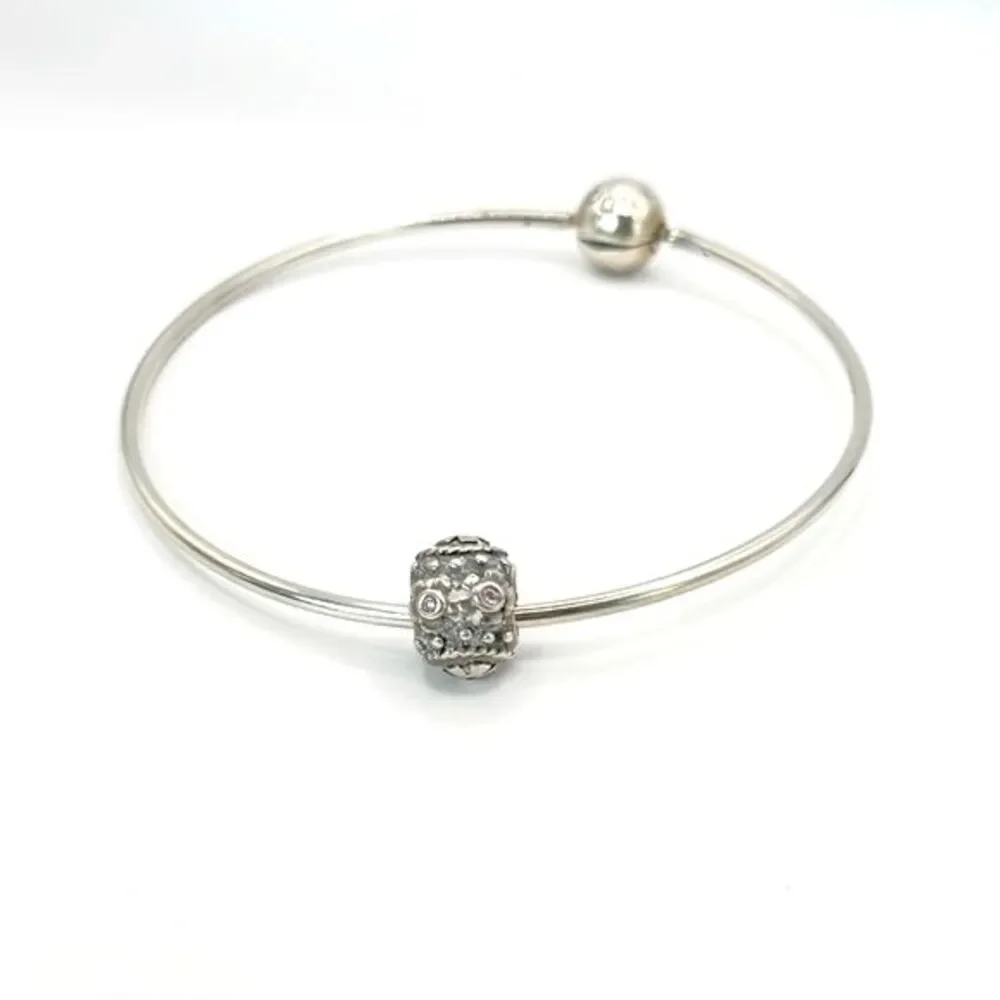 Pandora Easter Bunny Egg Holiday Bead With Clear Cubic Zirconia Authentic Charm